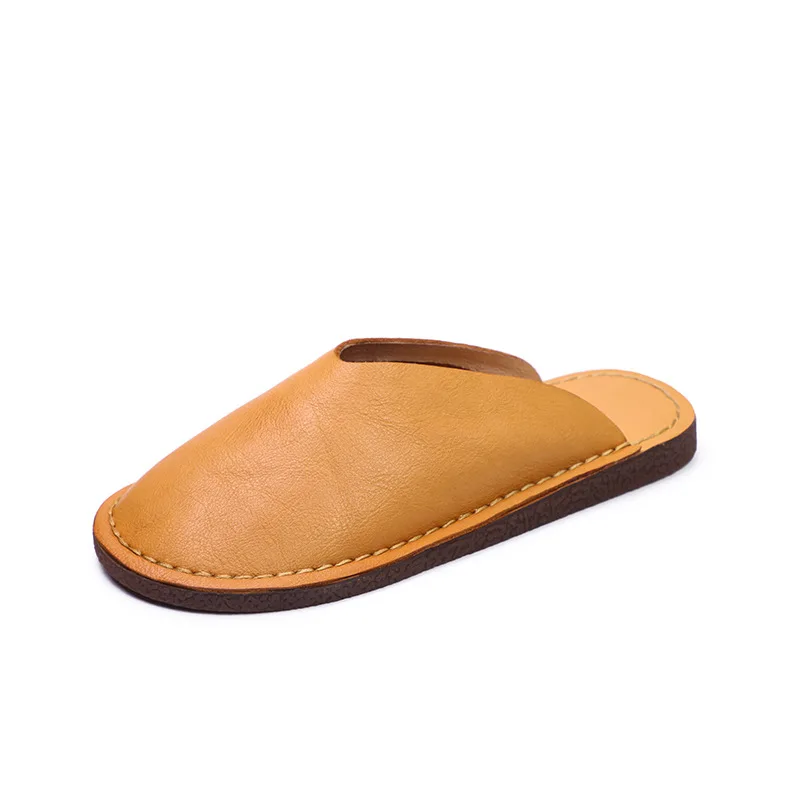 

Summer Women Sandals Fashion Concise Classics Ethnic Retro Genuine Leather Slip-On Flat With Round Toe Casual Women Shoes 35-40