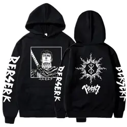 Anime Berserk Guts Graphic Print Hooded Men Women Hoodies Vintage Manga Sweatshirt Harajuku Unisex Long Sleeve Streetwear Tops