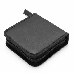 Compact CD/DVD Zipper Storage Case - Holds 40 Discs, Travel - Friendly Organizer (Black)