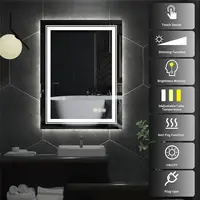 LUVODI 28x36" Rectangle LED Bathroom Mirror Touch Screen Lighted Bath Vanity Mirror with Diming Lights Anti-fog - Image 4