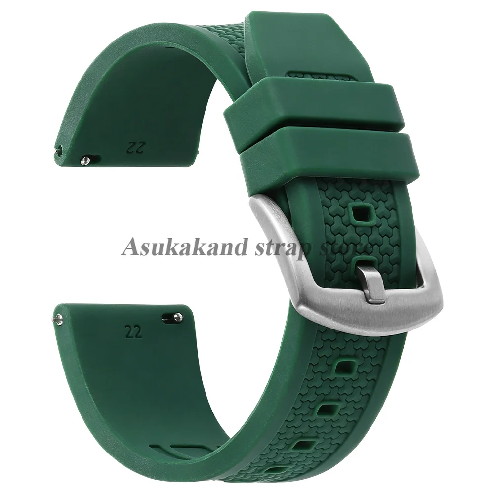 Enhanced Silicone Sport Watch Band with Quick Release - Men's Rubber Bracelet