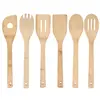 Wooden Cooking Utensil Set Bamboo Kitchen Spatula Spoons Tools Long Handle Honey Coffee Milk Teaspoon Spice Condiment Scoops
