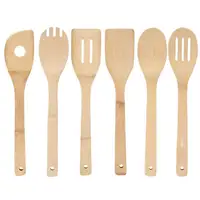 Wooden Cooking Utensil Set Bamboo Kitchen Spatula Spoons Tools Long Handle Honey Coffee Milk Teaspoon Spice Condiment Scoops