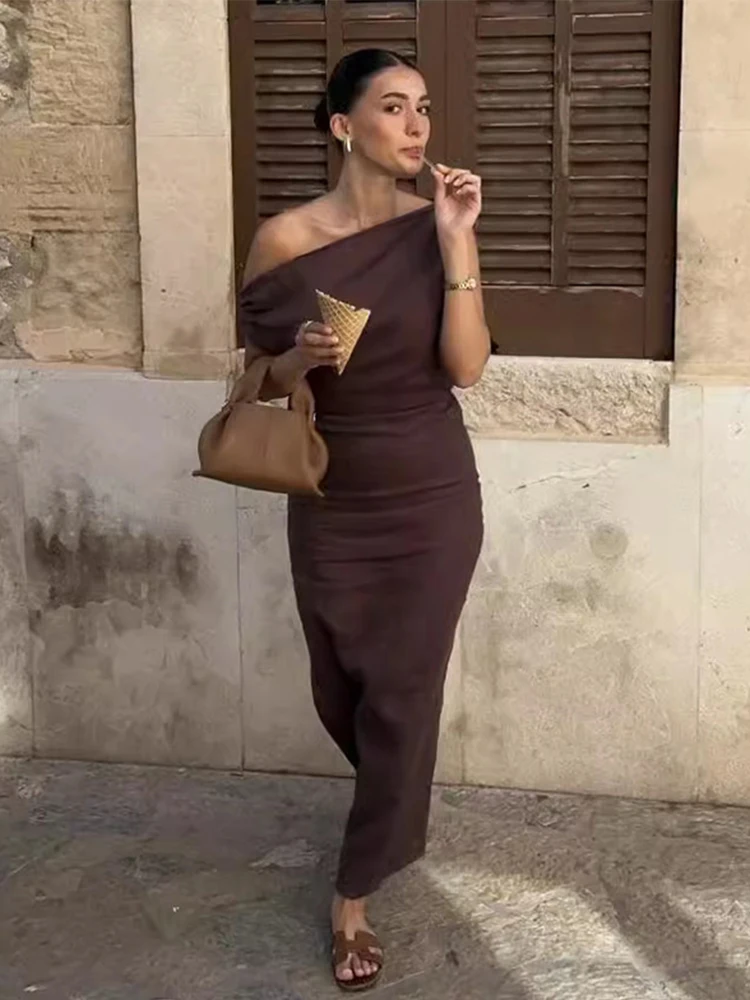 chinese dress ladies Summer Lady Slim One Shoulder High Waist Evening Dresses Full Length Prom  Party Robe (Color : A, US Size : 8) : Amazon.de: Fashion