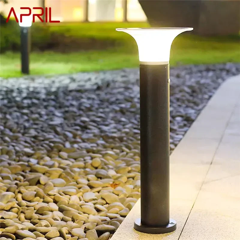 APRIL Contemporary Outdoor Solar Lawn Lamp LED Waterproof Villa Garden Courtyard District Residential Quarters Lawn Lamp