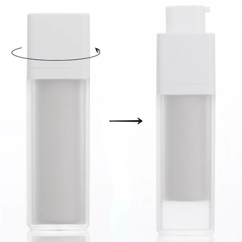 Square Vacuum Bottle Press Lotion Empty Liquid Foundation Makeup Container 1Pc 15/30/50ml