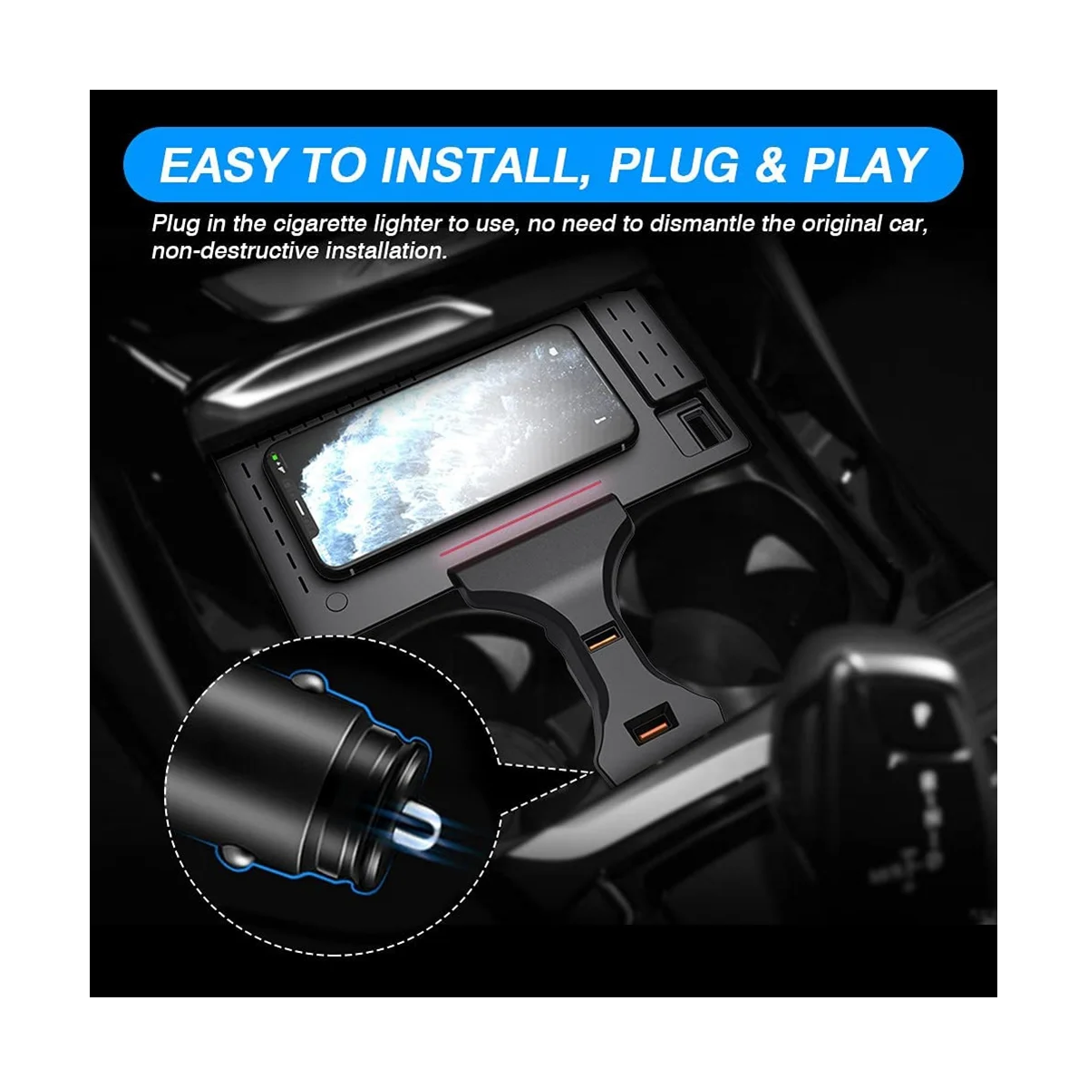 BMW用ワイヤレス充電器,15W qi x3 g01 x4 g02,2019-2022用急速充電