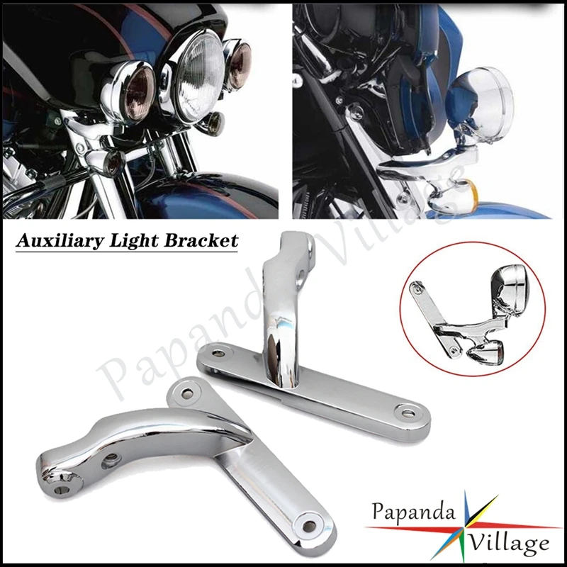 

Auxiliary Light Mounting Bracket Kit For Harley Touring Road King Electra Glide FLHR FLHX 1994-up Chrome Turn Signal Lamp Holder