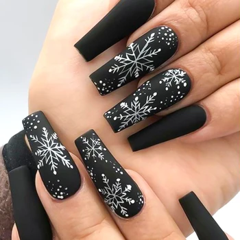 24pcs Black premium fake nails 1