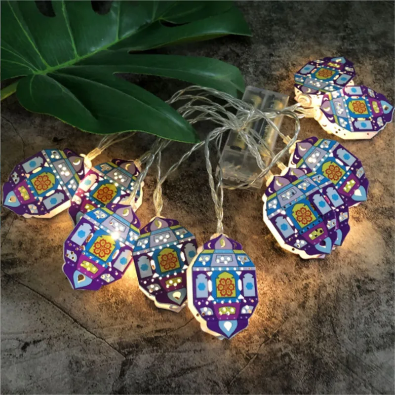 Eid Mubarak 10Led Рамадан фонарь лусветильник свет Исламская лампа для дома помощь Moubarak