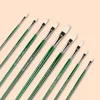Single-support Paint Brush Flat-headed Pig Bristle Hair Water Gouache Oil Painting Pen Long Rod Art Students Color Art Supplies 1