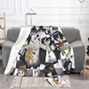 Bungou Stray Dogs Anime Fleece Spring Autumn Japanese Dazai Osamu Throw Blanket for Sofa Bedroom Bedding Throws 2