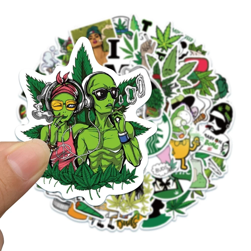 Funny Characters Leaves Weed Smoking Graffiti Stickers DIY Skateboard Fridge Guitar Motorcycle Cool Sticker Kid Toys 10/30/50PCS decorative stickers,decorative labels stickers,custom stickers,self adhesive stickers,adhesive stickers,cartoon stickers,cartoon sticker,anime stickers