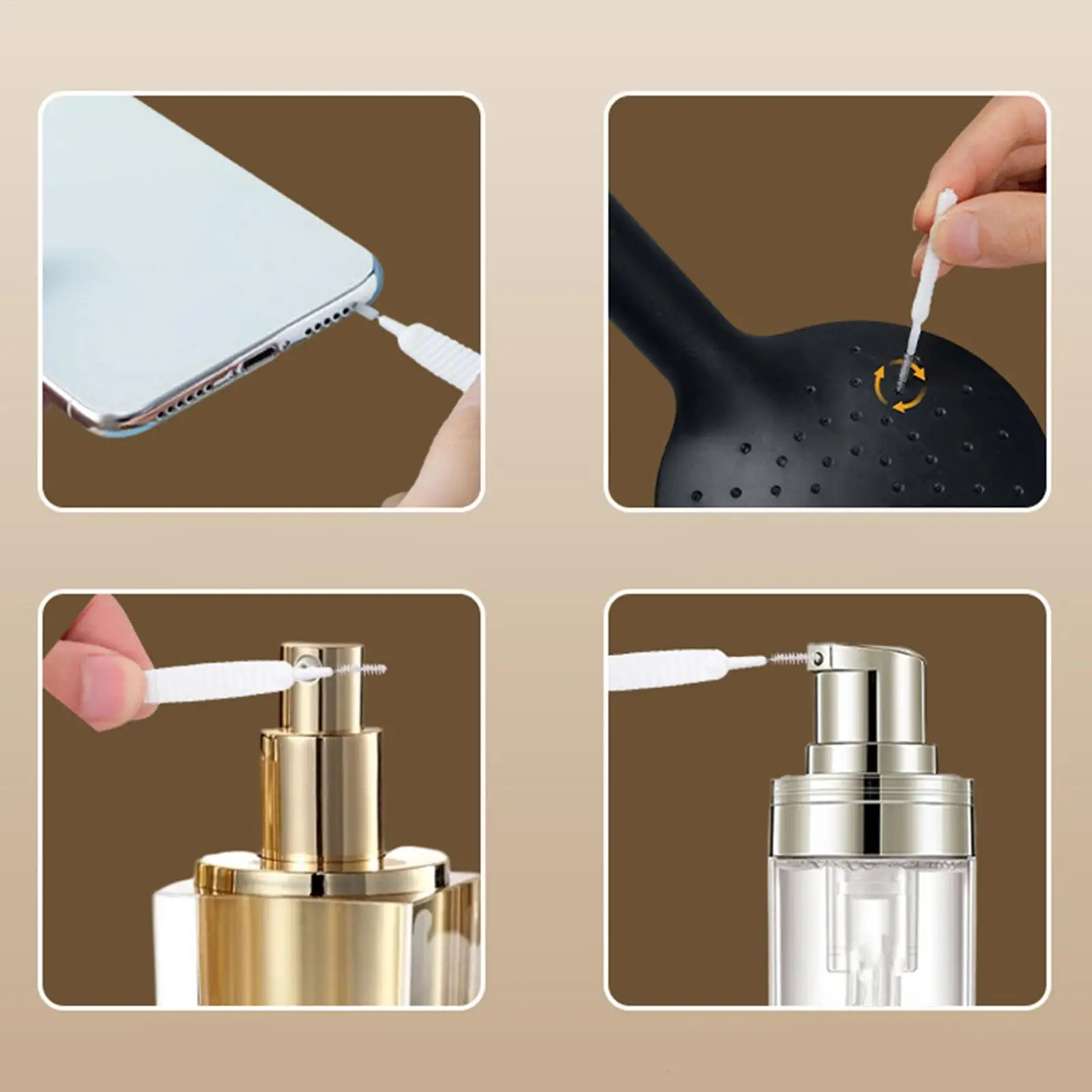 Cleaning Brush Set Squeegee Tool With Hooks Bird Shape Holder Wet Dry Use Shower Head Cleaning Tool With Hooks For Phone Hole