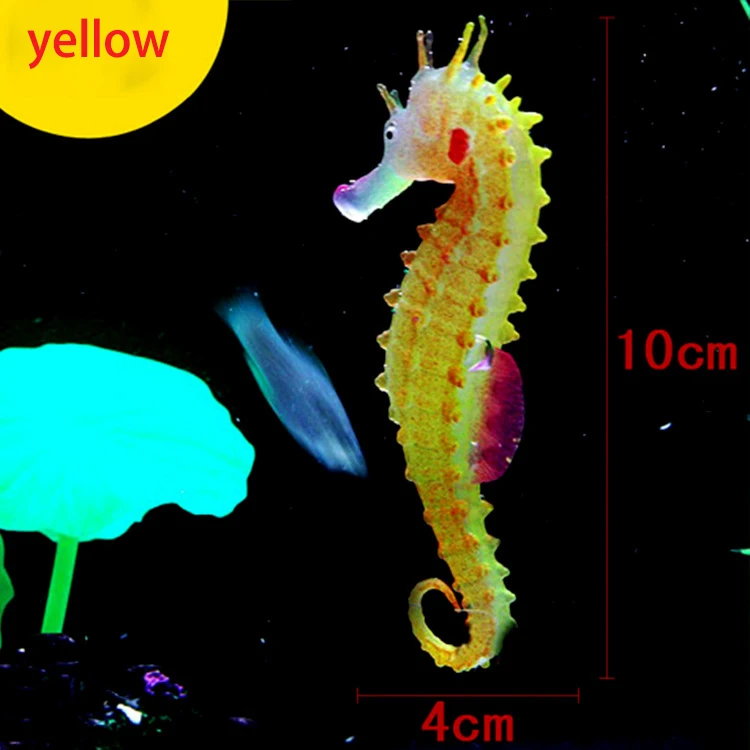Ekologiczny i przyjazny Luminous konik morski hipokamp podwodne lampy  akwarium silikonowa dekoracja akwarium świecące - AliExpress