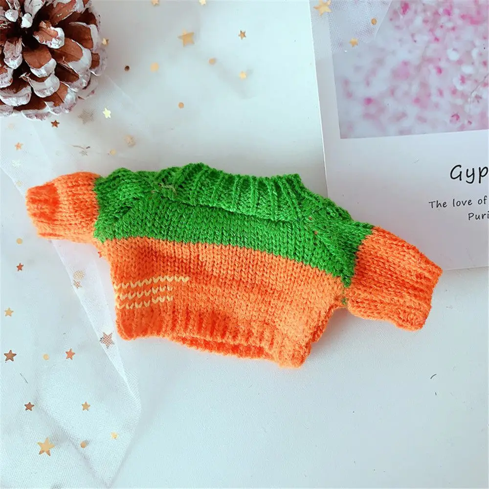 Mini Doll'S Clothes Outfit Accessories For Labubu for Elf doll Knitted Christmas Love Twisted Solid Santa Sweater Clothing