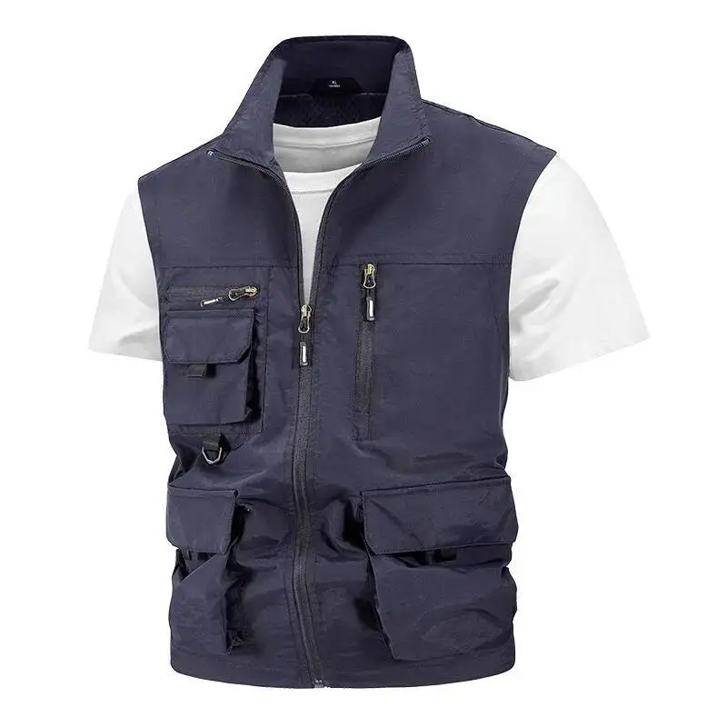 Gilet Homme Grande Taille Multi-poches, Séchage Rapide, Pour Plein Air, Randonnée, Pêche, Voyage