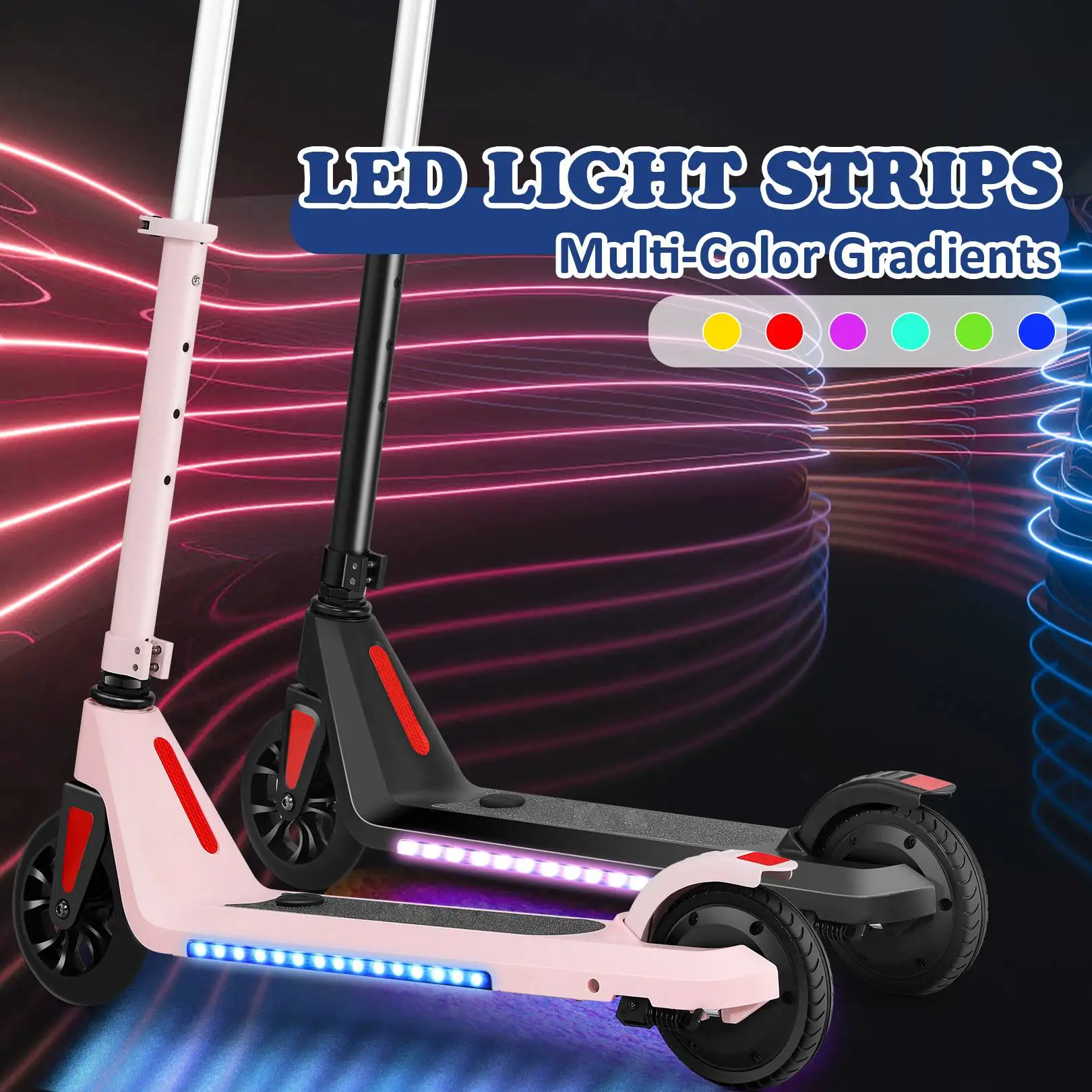 Electric Scooter for Kids, Adjustable Height & Speed, 150W Kids Electric Scooter Ages 6-14, Max 10 Mph & 7 Miles, 80 mins Ride