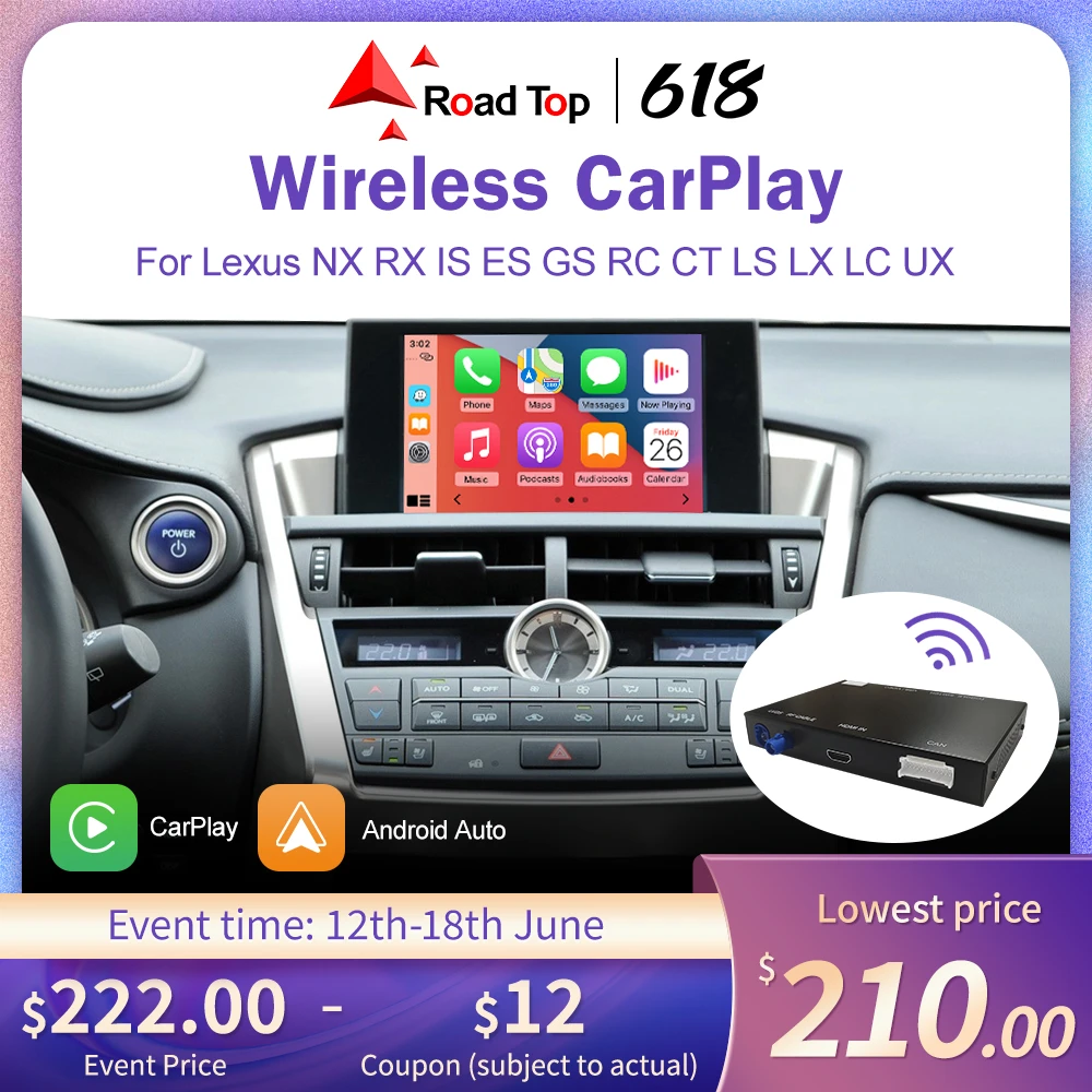 Wireless Apple Carplay Android Auto For Lexus Nx Rx Is Es Gs Rc Ct Ls