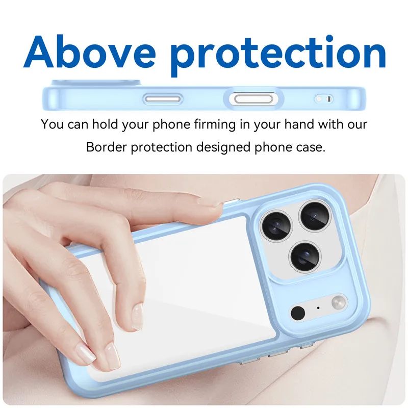 Per iPhone 17 Pro Custodia iPhone 17 Pro Cover TPU Border Acrilico Backplane Custodie protettive per iPhone 17 Pro Max Air Funda - Image 3