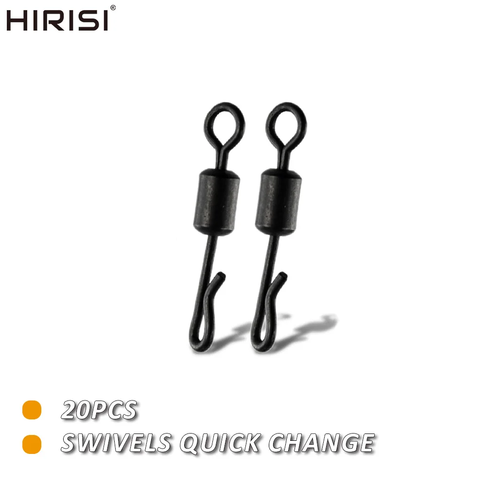 Émerillons acier inox 20 pièces Hirisi pour montages carpe - émerillons rapides qualité supérieure