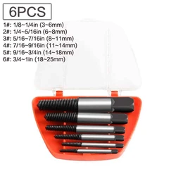 Damaged Screw Extractor Set - Durable Steel Drill Bit Remover (6pcs)