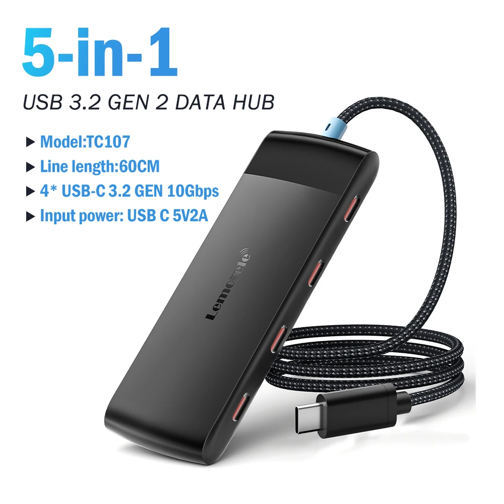 Lemorele 4-Port USB-C/USB-A Hub Multi Splitter Adapter