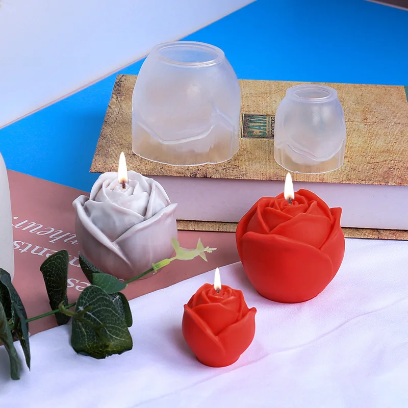 MUAECH 3D Rose Flower Silicone Mold - For Candles, Cake Decor, Resin, Chocolate (Fondant Mold)