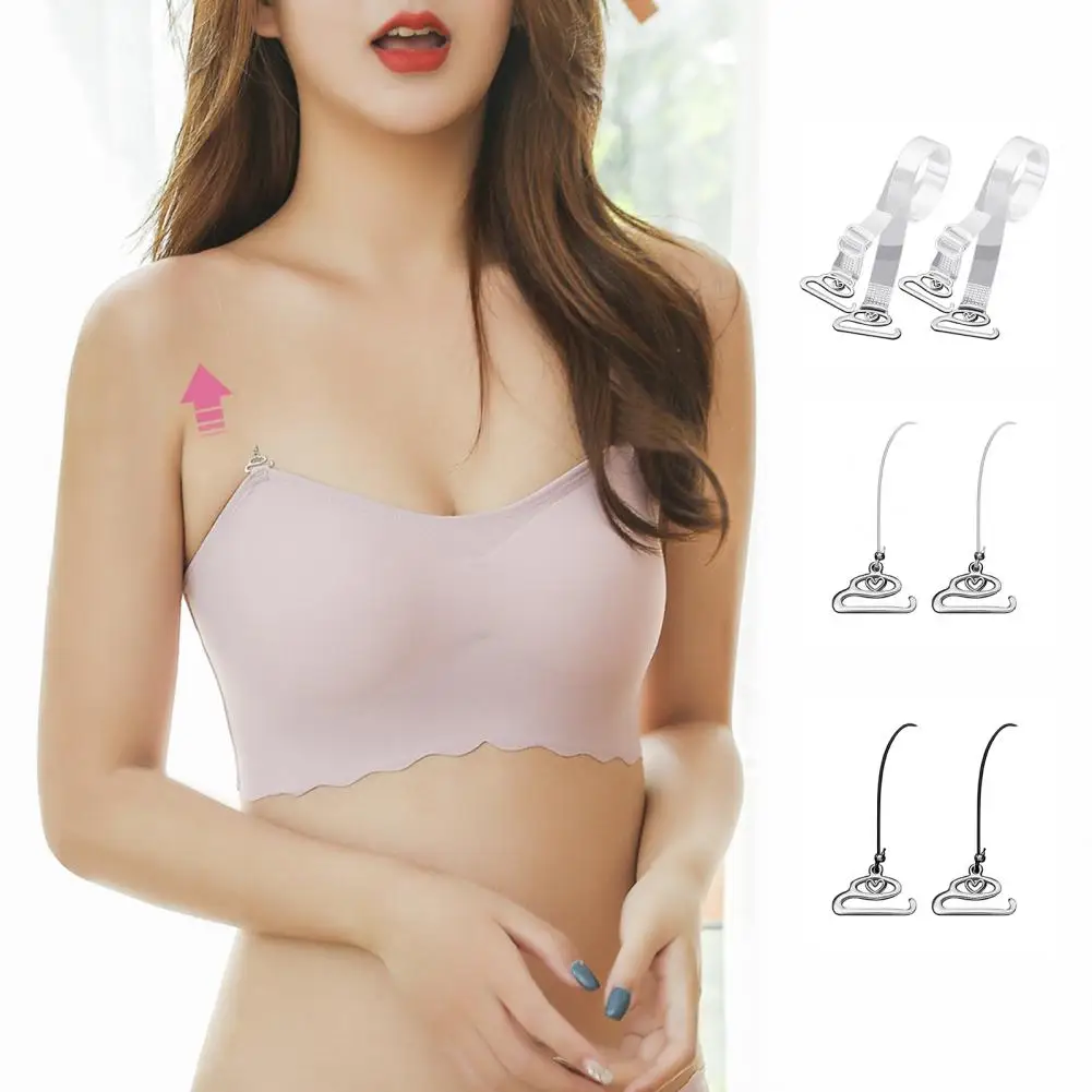 1 Pair Bra Shoulder Straps Transparent Flexibility Invisible Adjustable Anti Skid Bra Straps Women Transparent Bra Strap 6 pcs plastic buckle bra straps belt women s elastic transparent silicone adjustable invisible shoulder strap women accessories