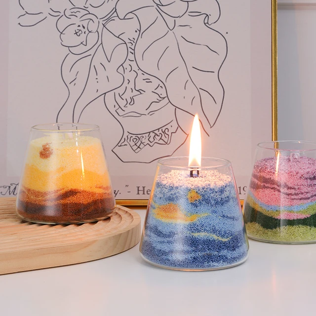 Fandoos Handmade Art Sand Painting Series Scented Candle Home Bedroom Clear  Scented Candle Diy Wholesale - AliExpress