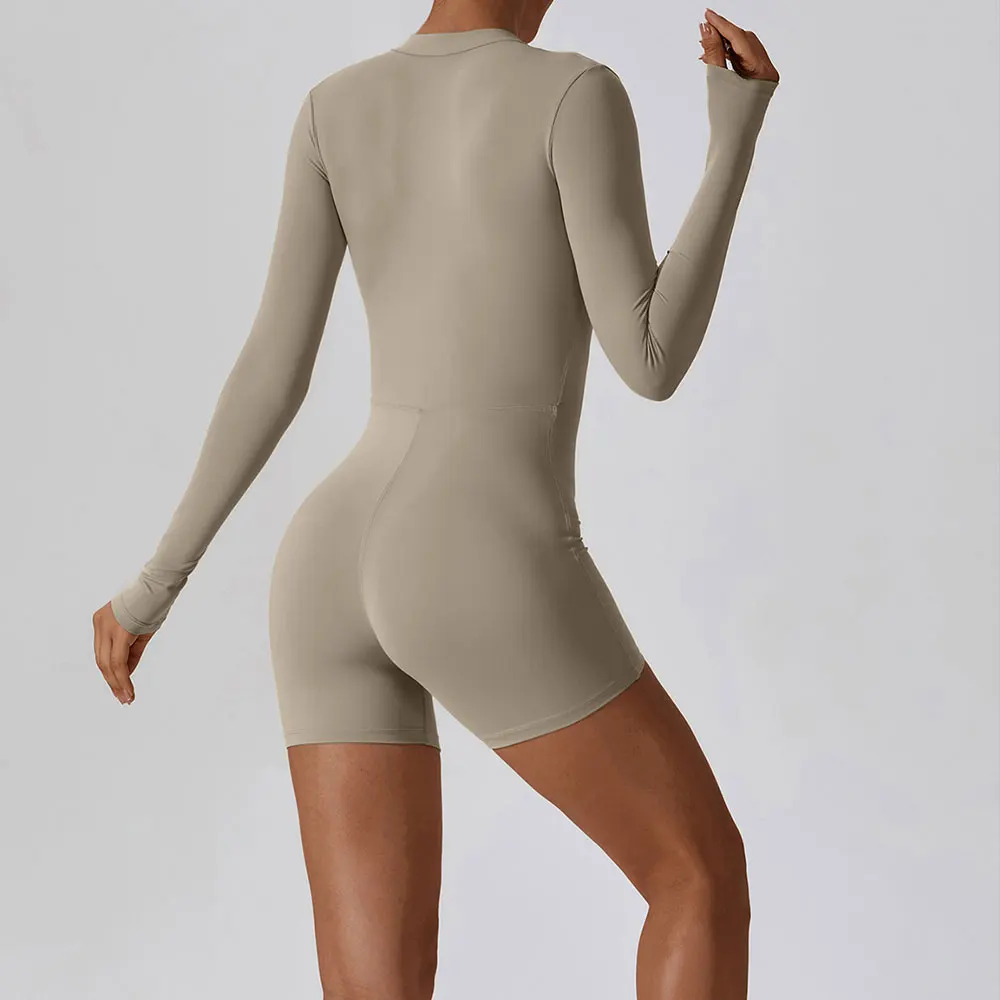 Yoga set Zipper Long Sleeve Boilersuit Women's Workout Tracksuit Sportswear Yoga Set Dance Fitness Bodysuit Sexy Gym Clothes Yoga Suit