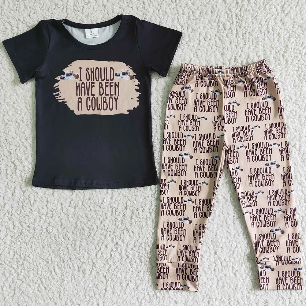 

Hot Sale Kids Designer Clothes Boys Outfits Fashion Baby Boys Clothes Set I Should Never Been A Cowboy Boutique Kids Clothing