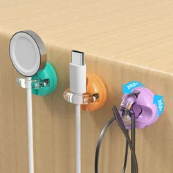 Magnetic Rotatable Cable Organizer Set - Self - Adhesive Multifunctional Desktop Cord Holder (3 Pieces) (Mix Color)