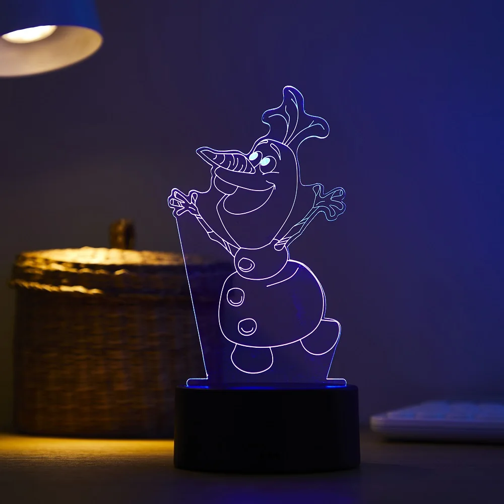 portable night light Disney 7/16 Color 3D Night Light Frozen Anna Elsa Princess LED Touch Remote Control Desk Lamp Children's Toy Birthday Gift decorative night lights Night Lights