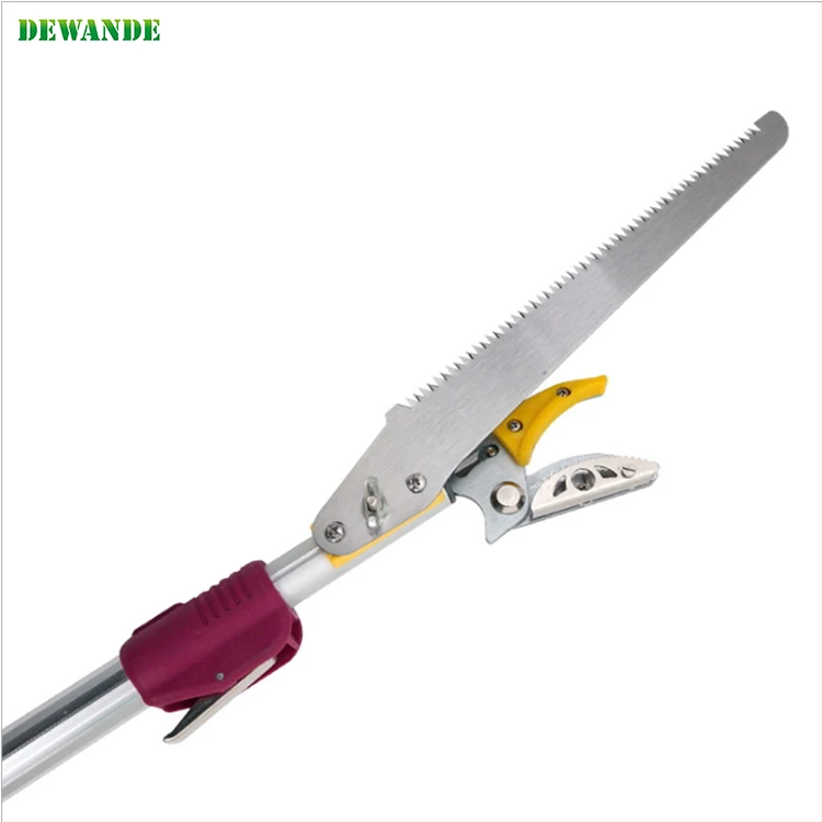 Extendable Pole Telescopic Long Reach Fruit Picker Aluminum Handle Shears Industrial Grade Pruner Garden Scissors