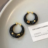 Retro Colorful Dripping Oil Enamel Geometric Metal Circle Round Hoop Earrings for Women Girls Party Travel Jewelry Korean Style - Image 5