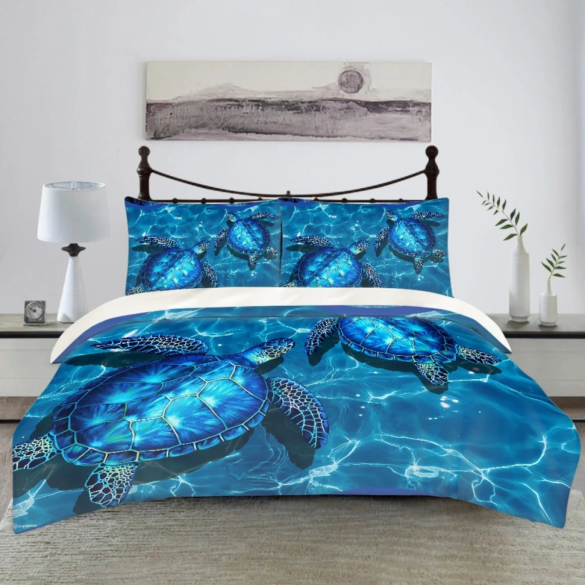 

TOADDMOS Luxury Blue Turtle Hawaiian Style Bedding Set Queen King SIngle Full Size Polyester Bed Duvet Covers With Pillowcase