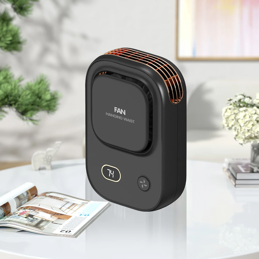 휴대용 허리 클립 선풍기 웨어러블 벨트 선풍기, 2000mAh 배터리 구동 충전식 바디 선풍기, 야외 작업 농장 하이킹 캠핑용