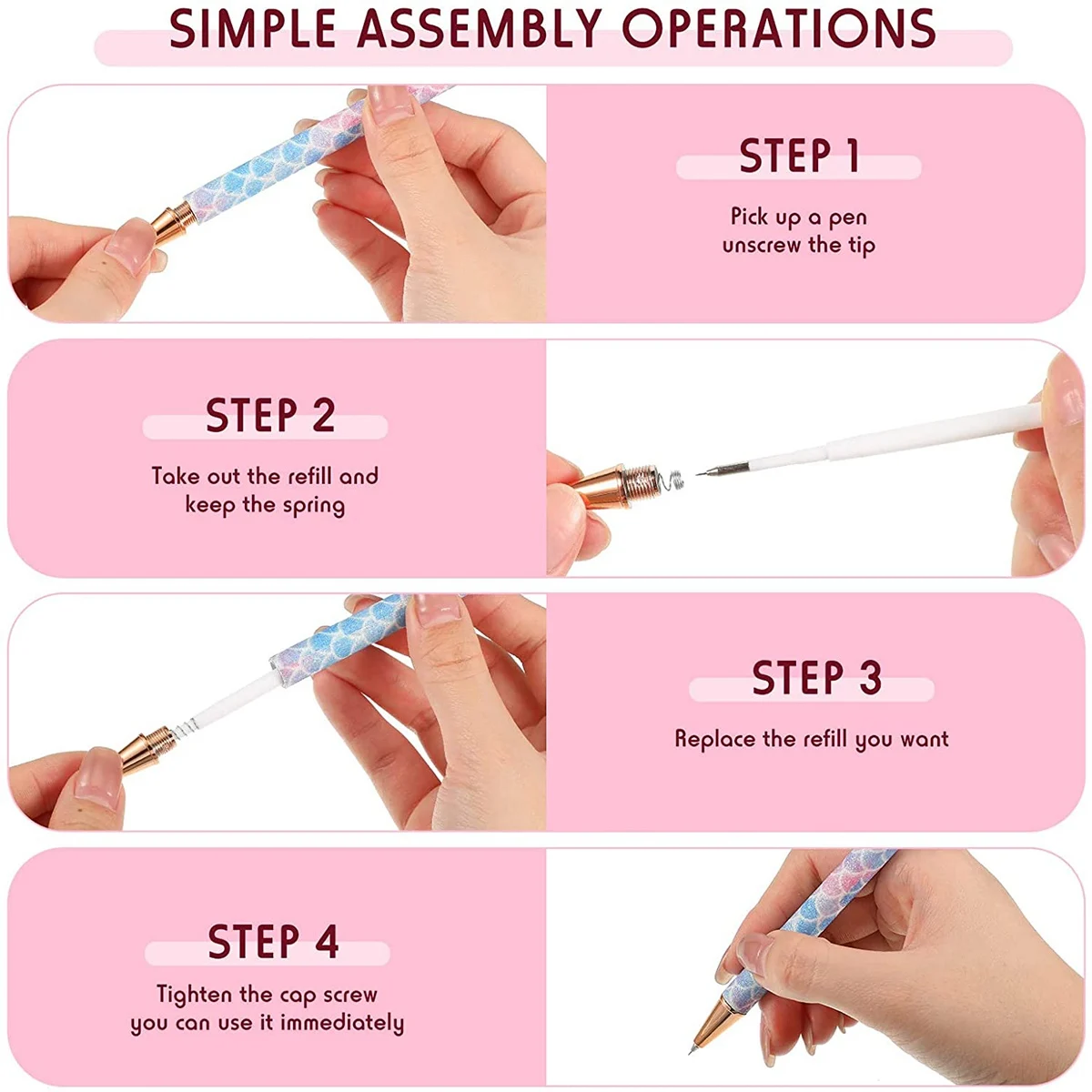 Pink Glitter Weeding Pen for Vinyl, HTV or Paper, Epoxy Pin Pen