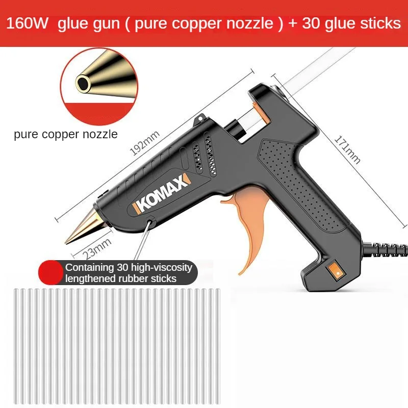 Hot Melt Glue Gun 30/50/160W Mini Household Industrial Guns Heat Temperature Thermo Electric Repair Tool Use 7/11mm Glue Sticks
