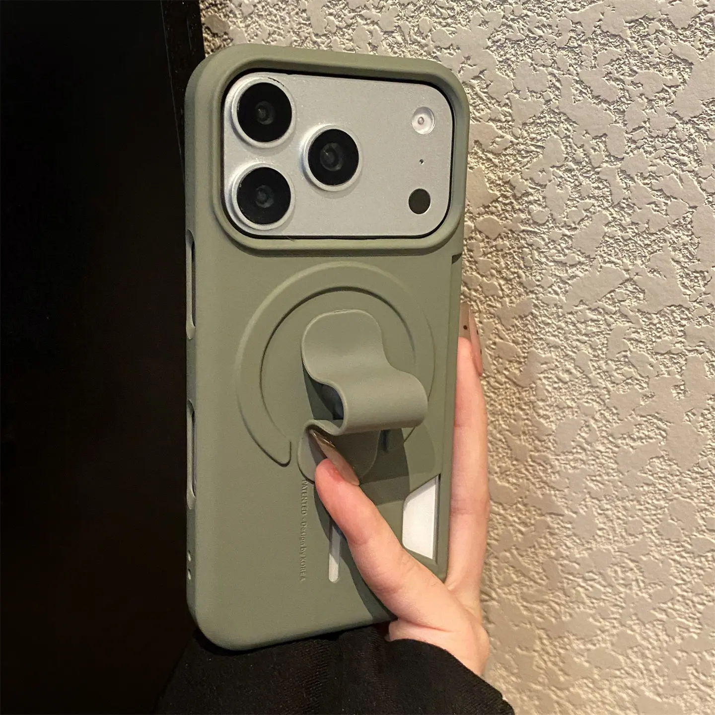 Soft Silicone Grip Holder with Card Slot and Shockproof Magnetic Case Cover