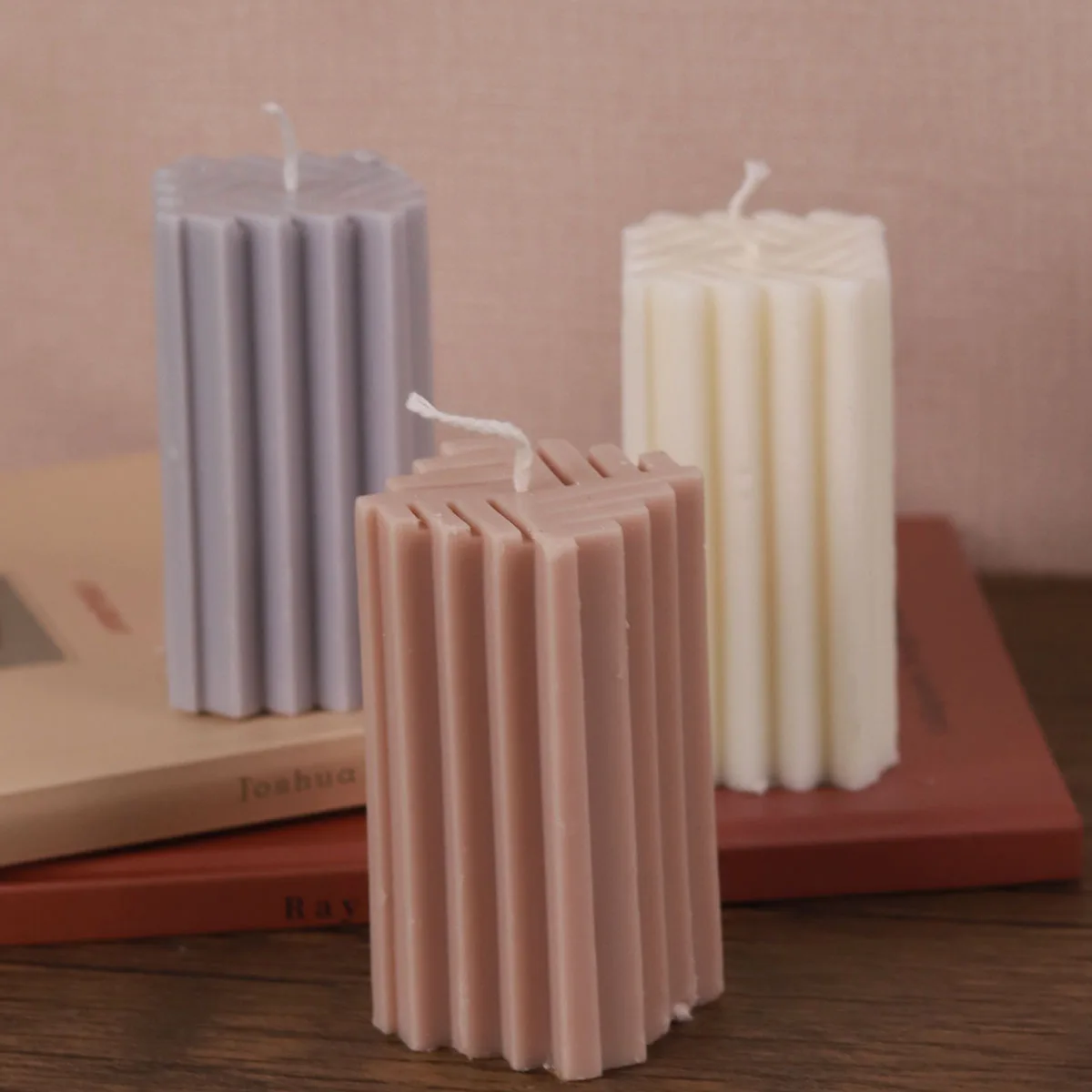 Geometric Stripe Candle Silicone Mold DIY Scented Candle Soap Craft Molds Plaster Resin Making Home Dinner Decoration Supplies
