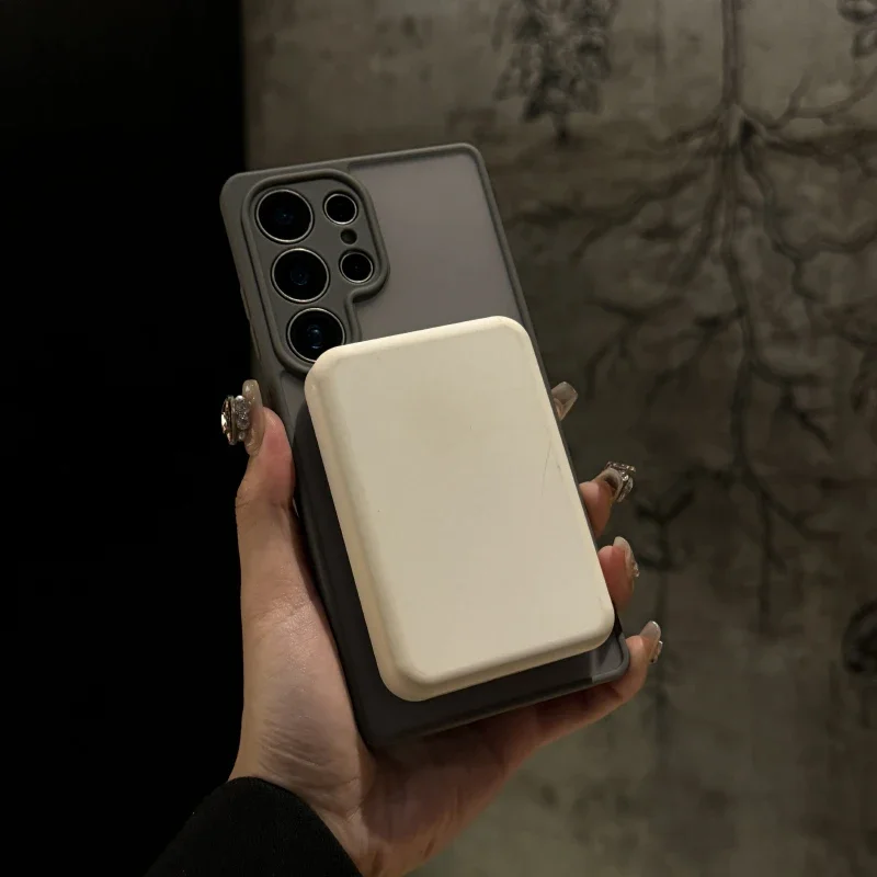 360° Rotating Stand Matte Clear Magnetic Phone Case Cover