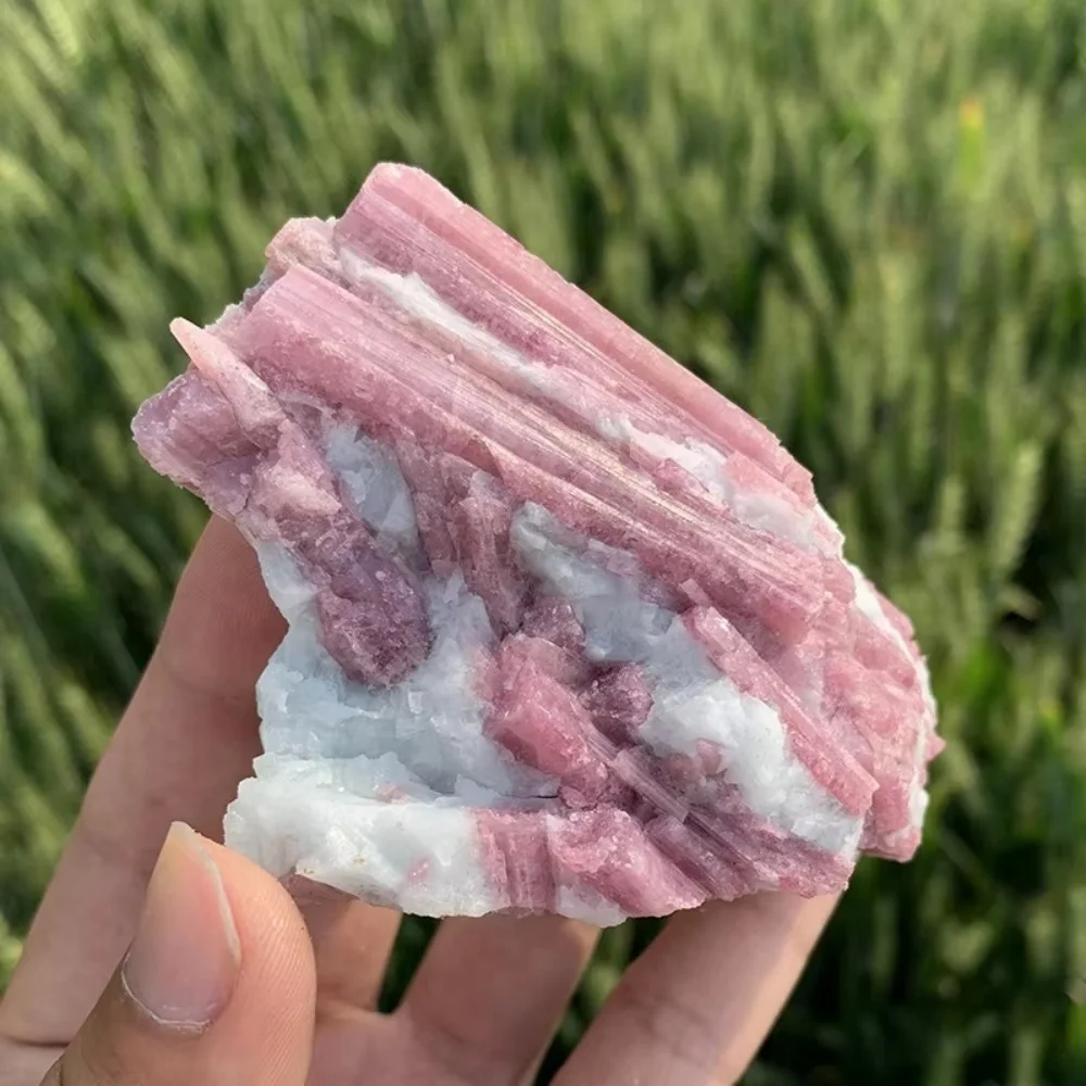 Natural Pink Tourmaline Crystal Mineral Irregular Rough Stone Specimen Rock Rare Original Reiki Chakra Home Room Decortion 4