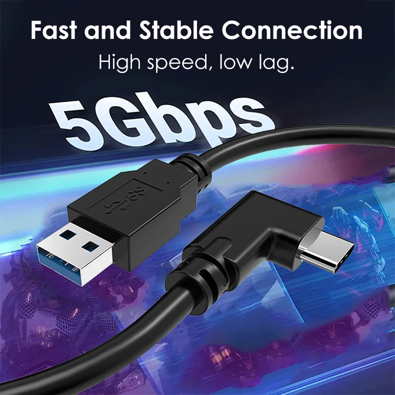 VR Link Cable For Oculus Quest 2 Link USB Type C 5m 16ft Data Transfer Quick Charge for Meta Quest 2 Accessoires