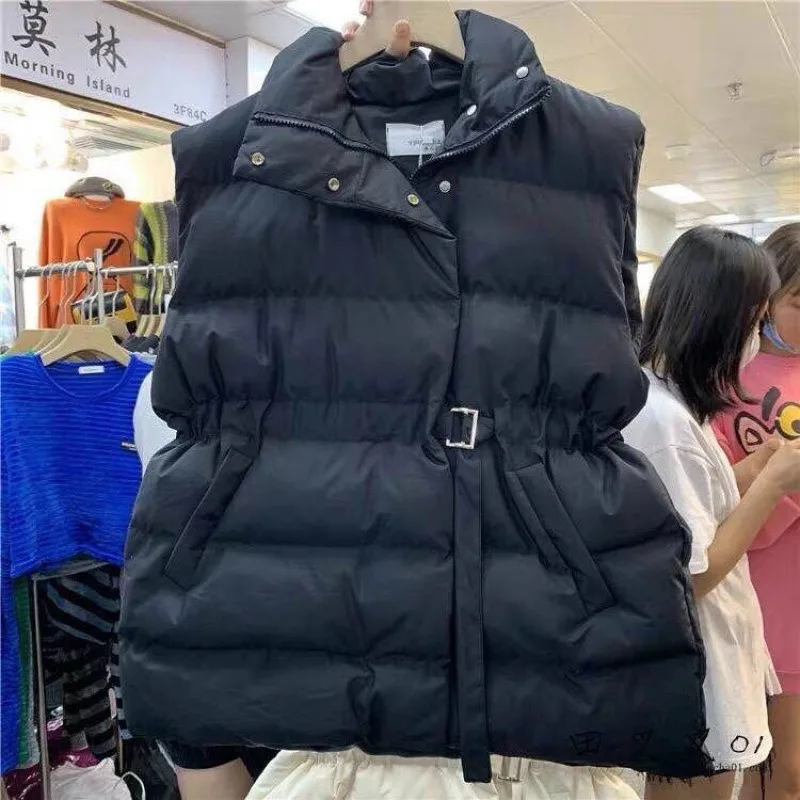 Deeptown Korean Style Winter Padded Vest Women Sleeveless Jacket Streetwear Fashion Old Money Style Oversize Casual Down Y2k