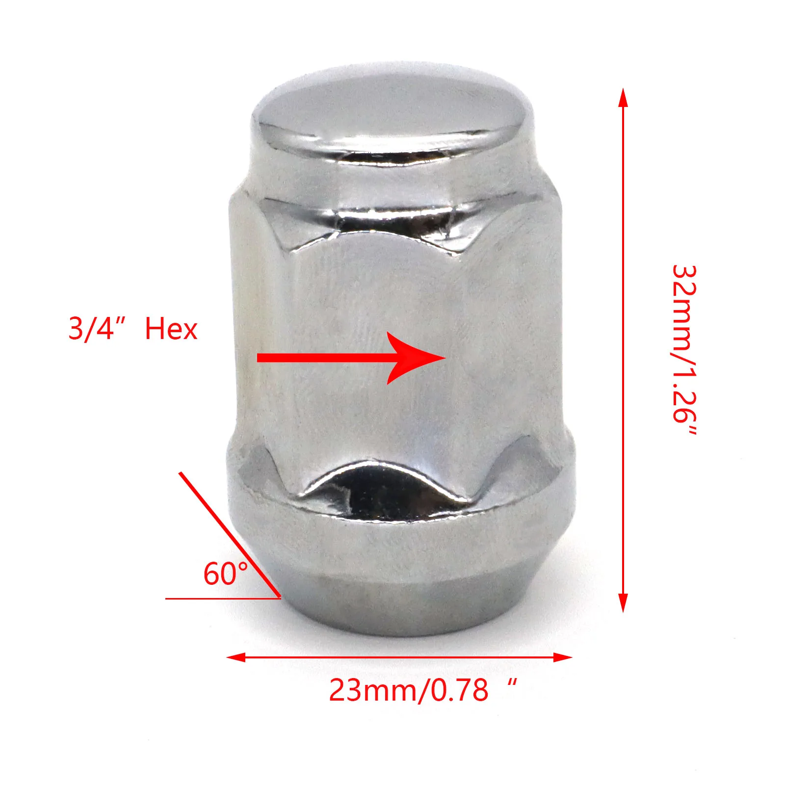 20 Dadi Ruota 14x1.5 Mm Per Jeep Wrangler Gladiator Grand Cherokee Ram – Cromati, Sedile A Ghianda 60°, Estremità Chiusa