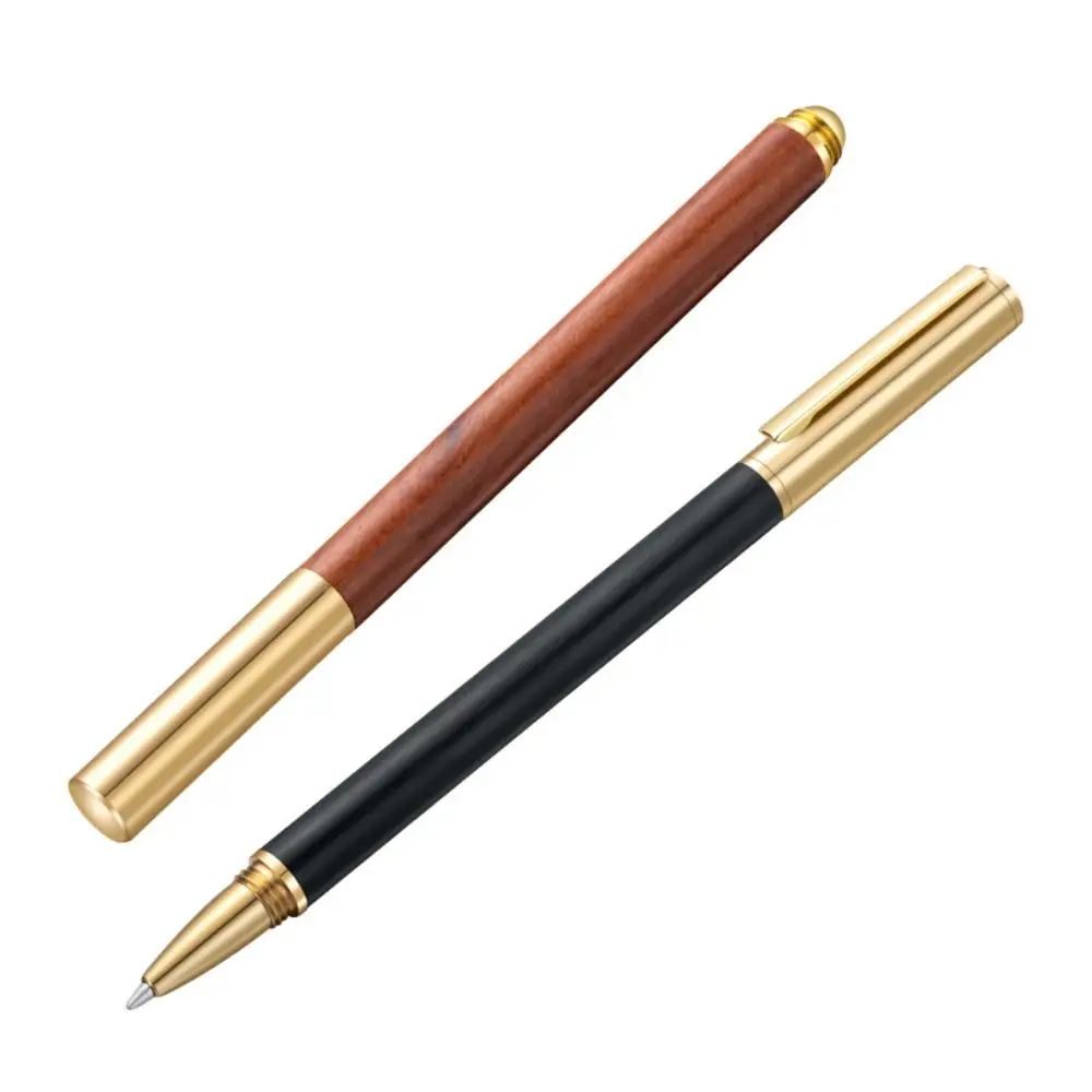 Creative Wood Body Ballpoint Pen Business Brass Fountain Pen Students Gift Neutral Pen School Office Supplies
