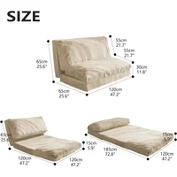 Folding Matress Sofa, Foam Filling Folding Matress Sofa, Includes Removable and Machine Washable Cover, Soft Faux Fur 2