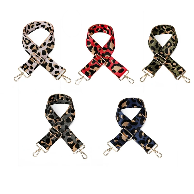 

Leopard Print Adjustable Handbag Shoulder Strap Replacement with Metal Swivel Hooks Bag Accessories